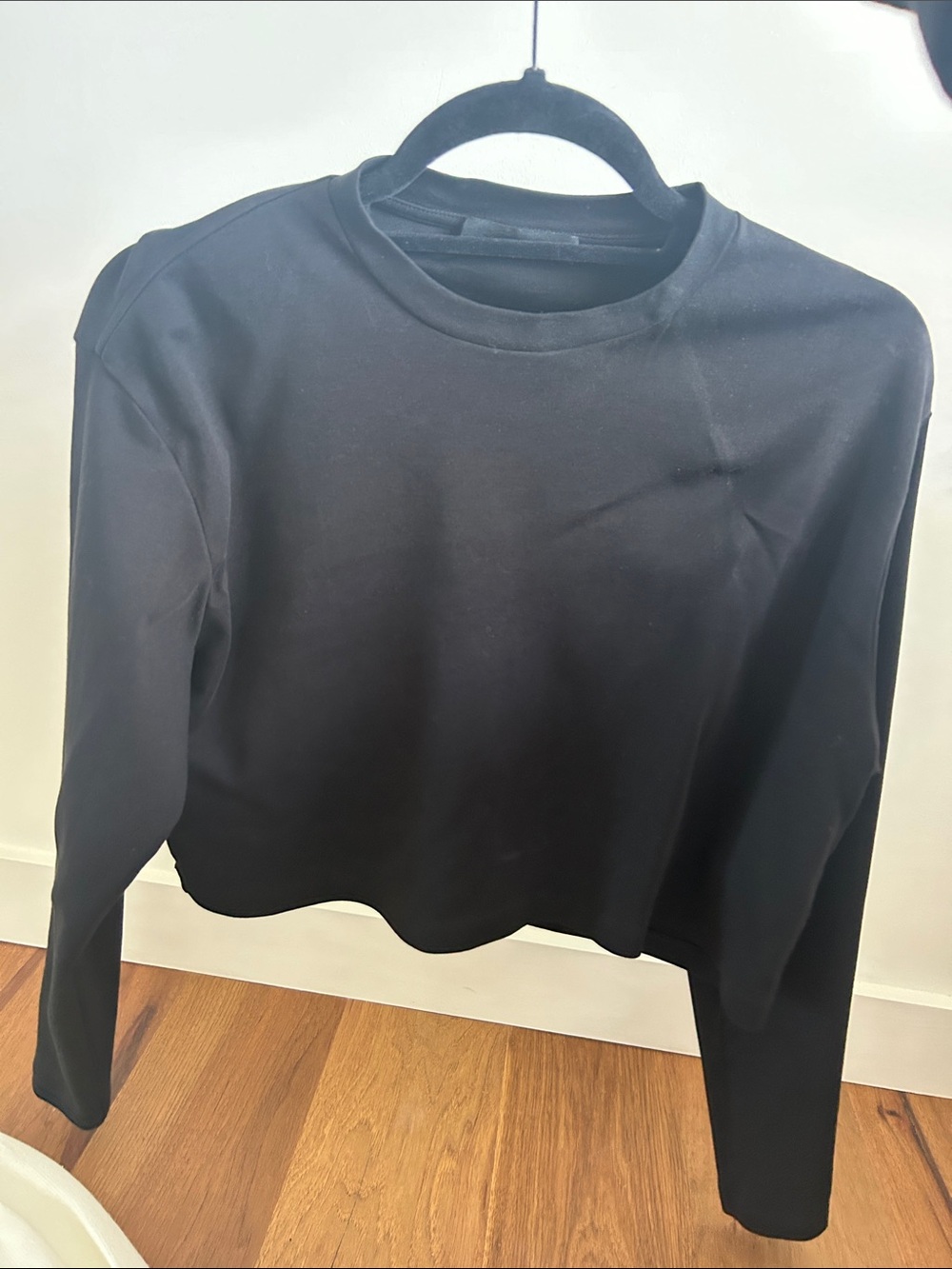 WARDROBE.NYC Black Long-Sleeve Crewneck Top